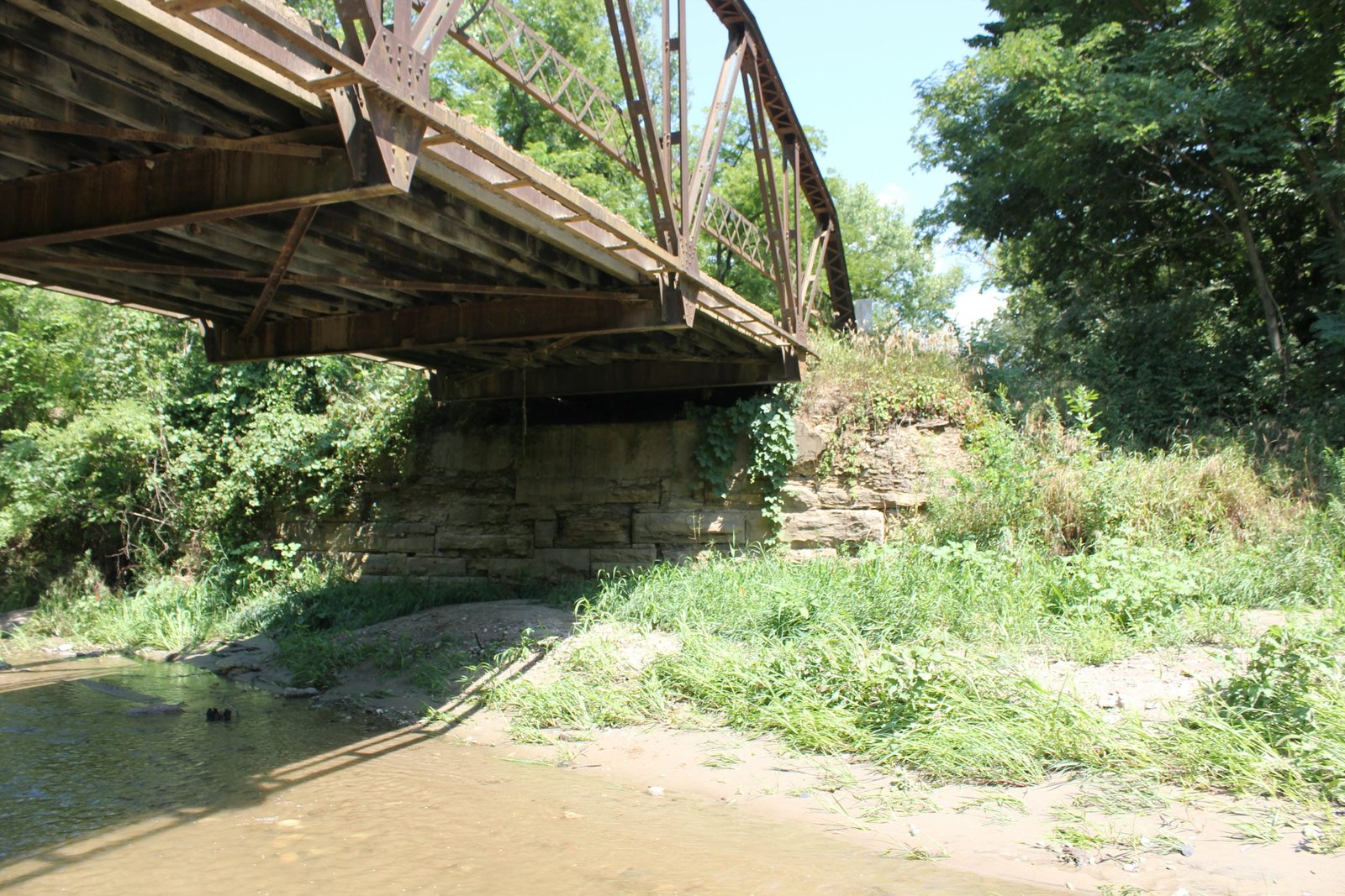 Looking east along Montana Road bridge